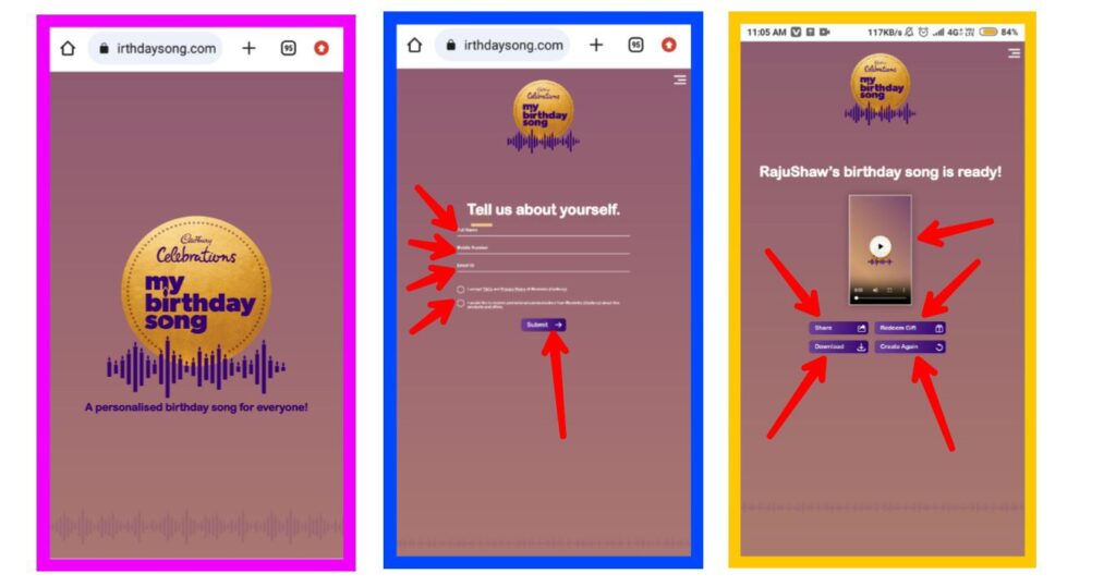 Cadbury Celebrations My Birthday Song Offer in 2023 | How to Make Free Birthday Songs Hindi/English, How to make Free Birthday Songs in Online,